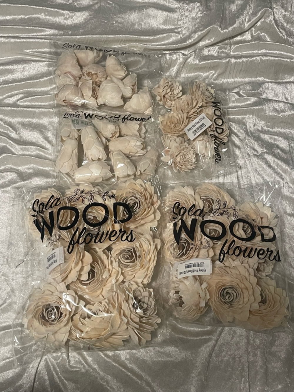 Sola Wood Flowers - Cream Decorative Wood Flower Mix